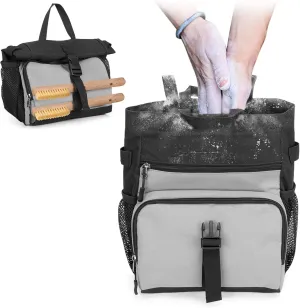 Chalk Bucket Bag, Large Chalk Bag for Rock Climbing and Bouldering with Aluminum Foil Lining, Magnetic Closure, Multiple Pockets, 2 Brush Holders (Patent Design)