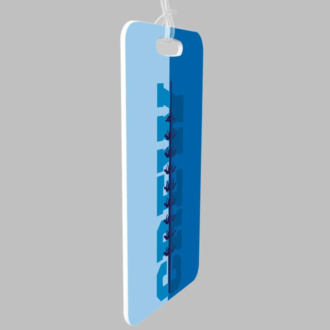 ChalkTalkSPORTS Crew Luggage & Bag Tag | Water Reflection | Custom Info on Back | Large | Blue