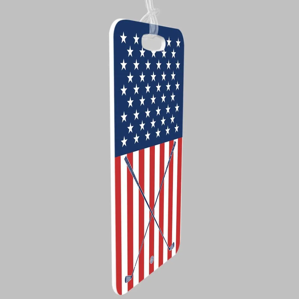 ChalkTalkSPORTS Golf Luggage & Bag Tag | USA Golfer | Custom Info on Back | Large