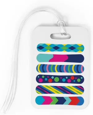 ChalkTalkSPORTS Snowboarding Luggage & Bag Tag | Snowboard Pattern | Custom Info on Back | Medium