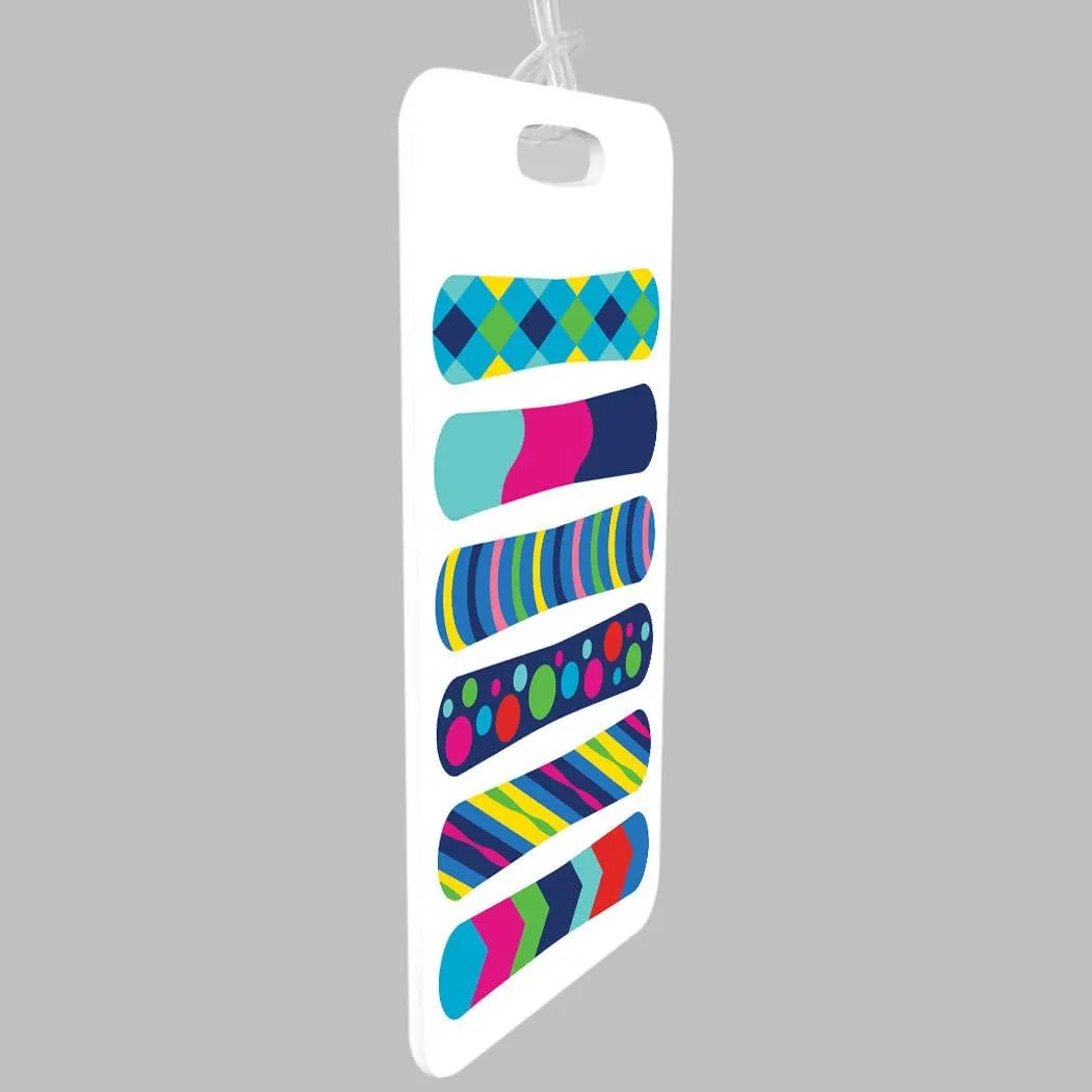 ChalkTalkSPORTS Snowboarding Luggage & Bag Tag | Snowboard Pattern | Custom Info on Back | Medium