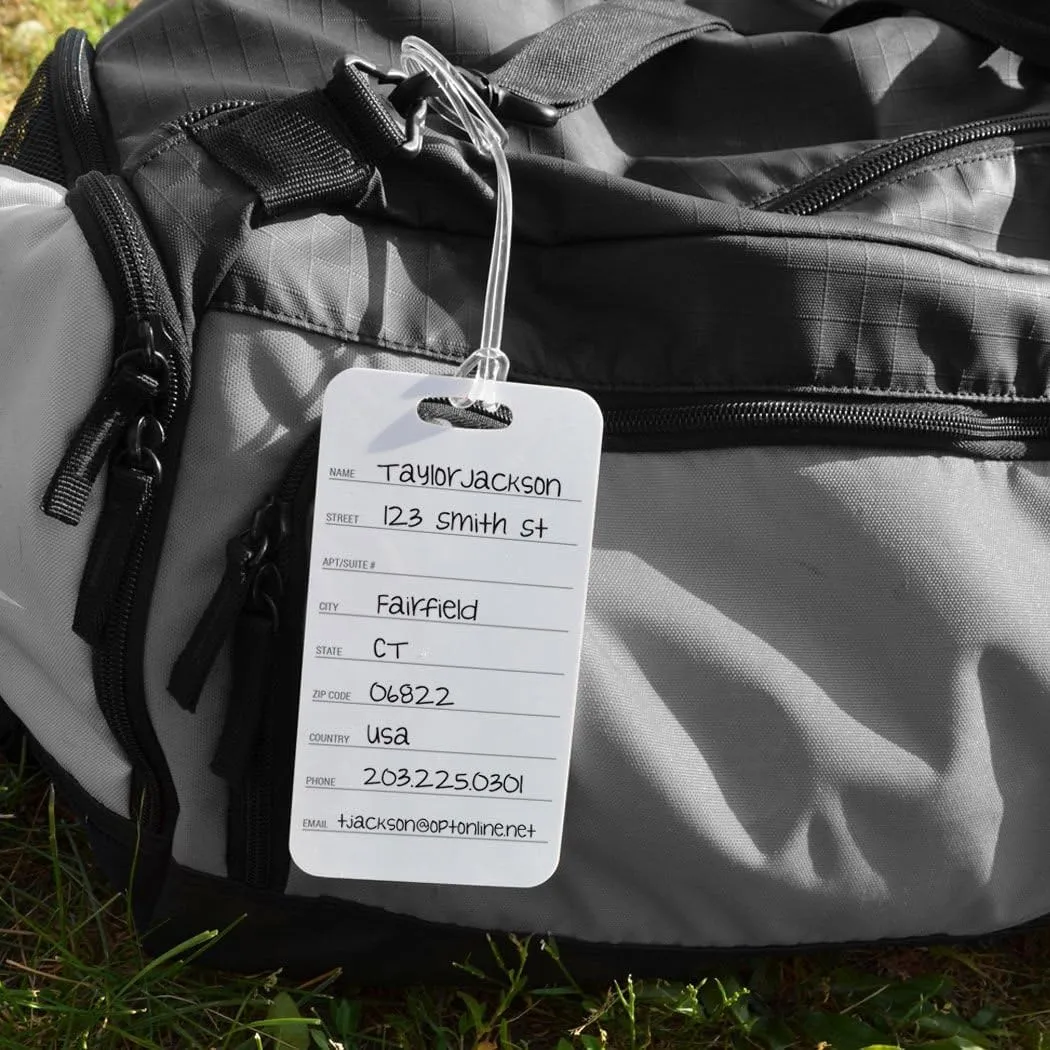 ChalkTalkSPORTS Swimming Luggage & Bag Tag | Personalized Swimmer Guy | Standard Lines on Back | Large