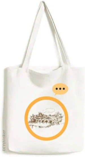 Charles Bridge Prague Czech Landmark Expression Gift Sack Canvas Tote Shoulder Bag