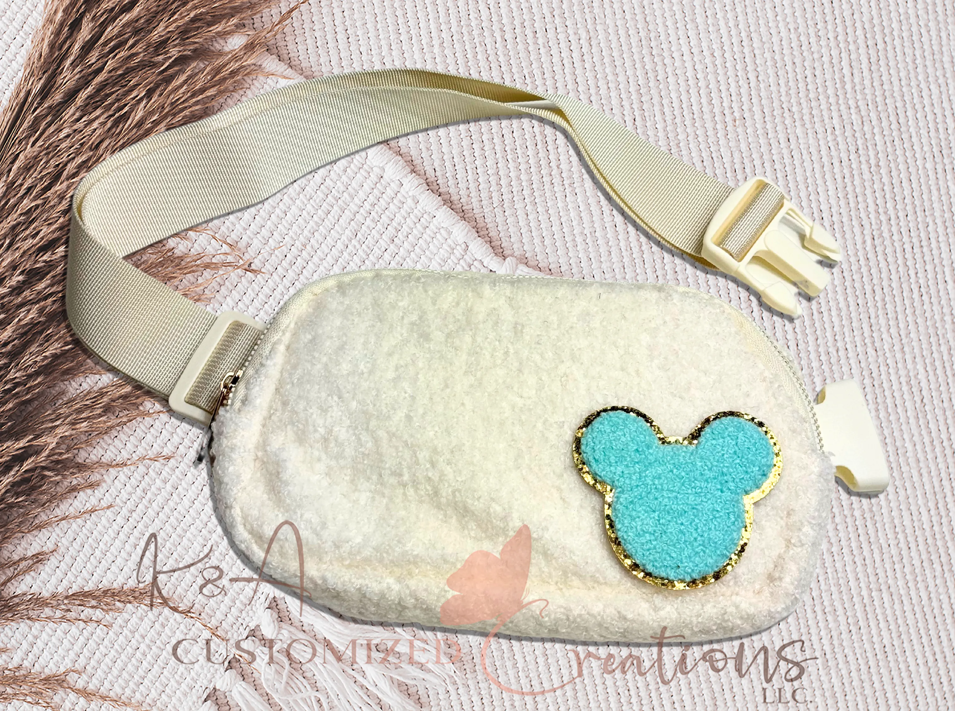 Chenille Mouse Fleece Belt Bag