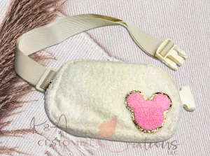 Chenille Mouse Fleece Belt Bag