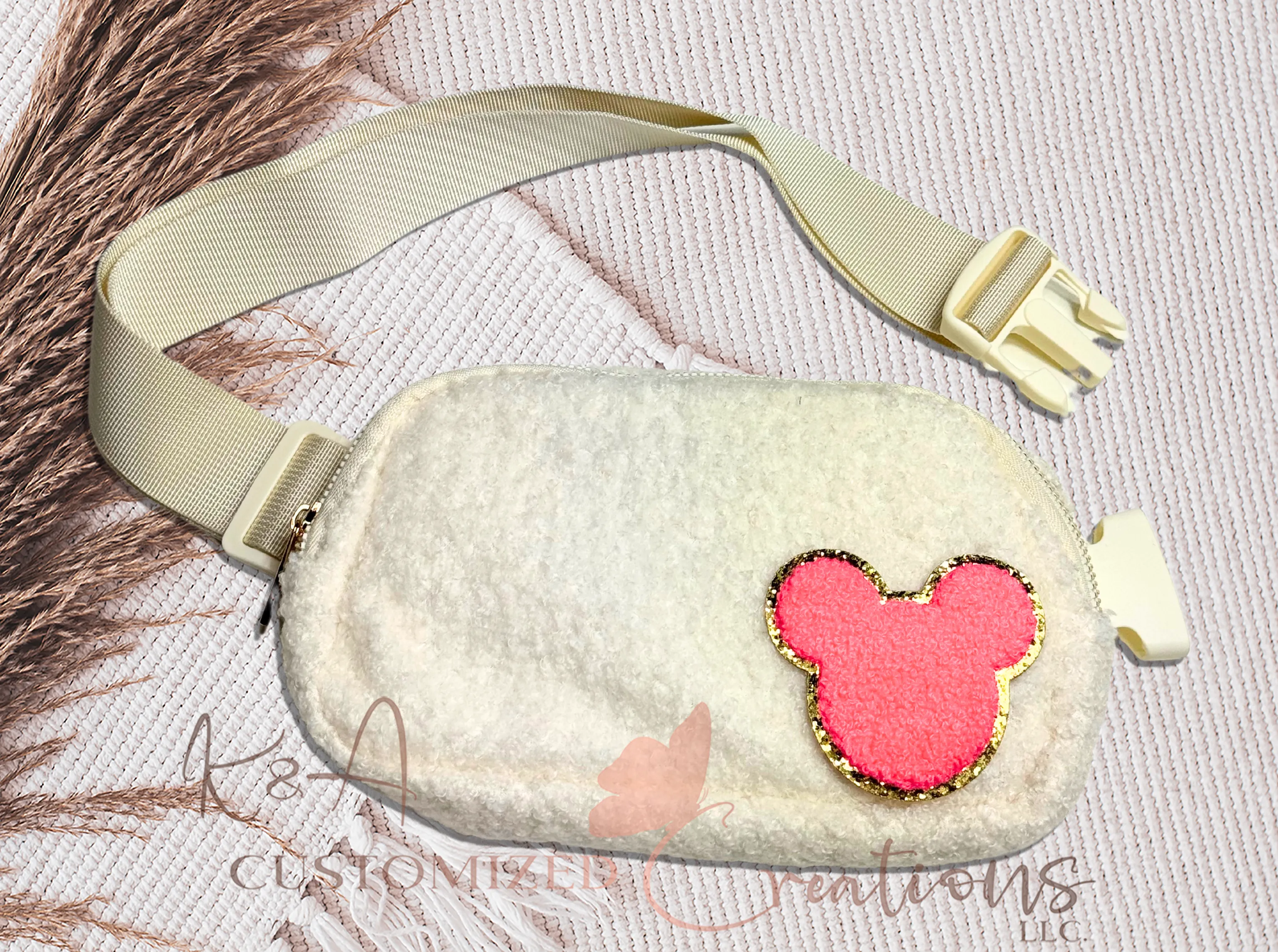 Chenille Mouse Fleece Belt Bag