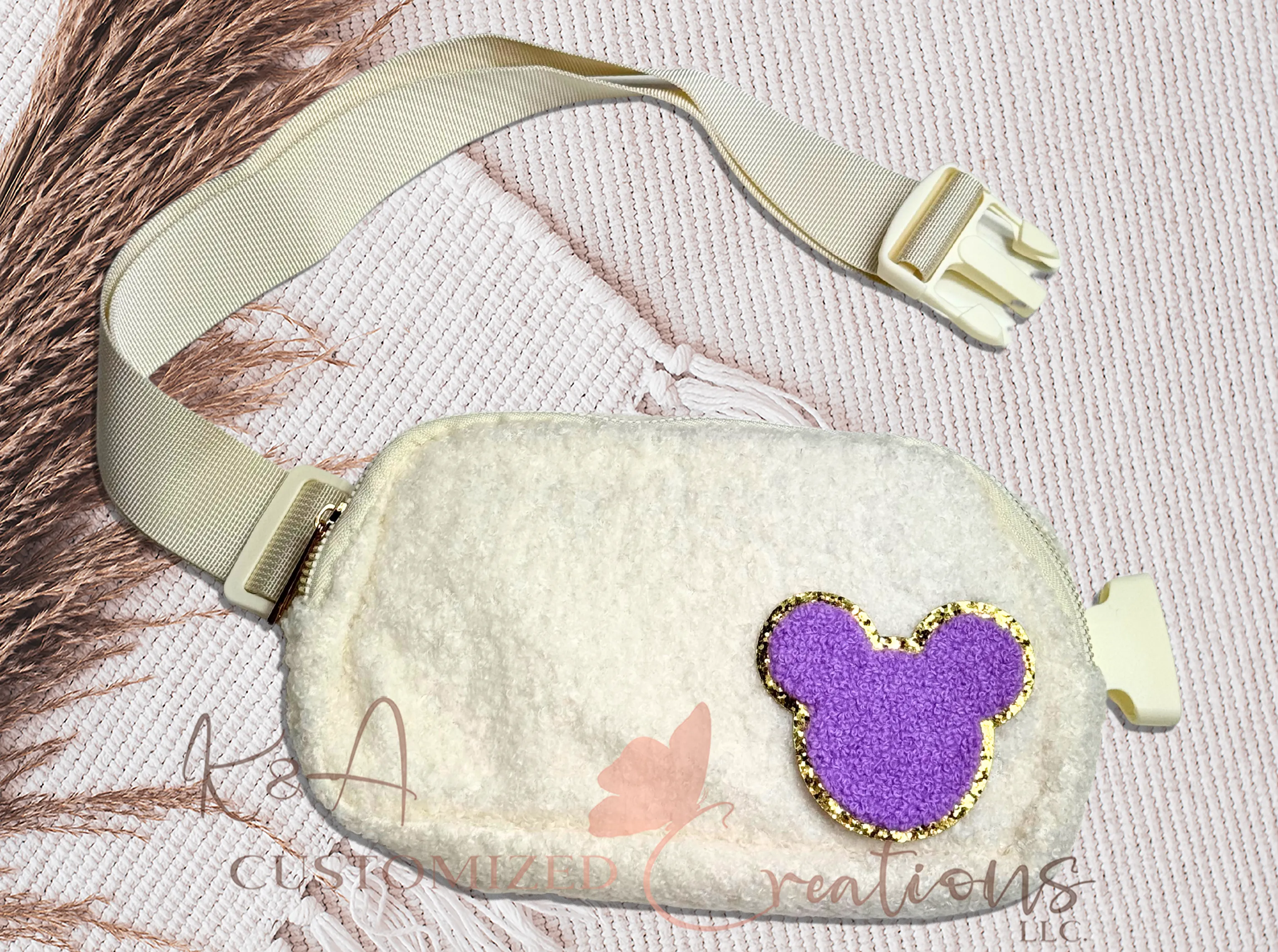 Chenille Mouse Fleece Belt Bag