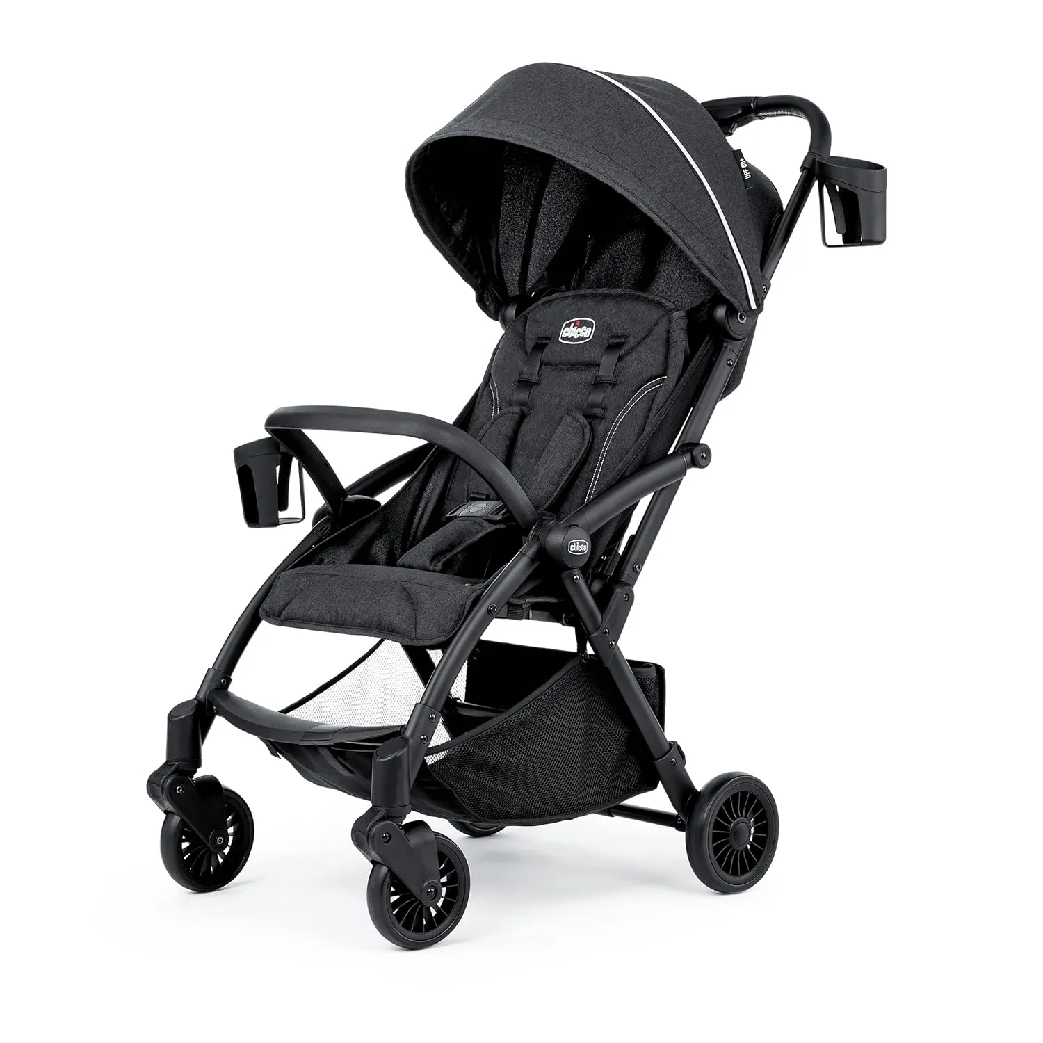 Chicco Presto Self-Folding, Compact Stroller with Canopy, Lightweight Aluminum Frame Umbrella Stroller, for Babies and Toddlers up to 50 lbs. | Graphite/Grey