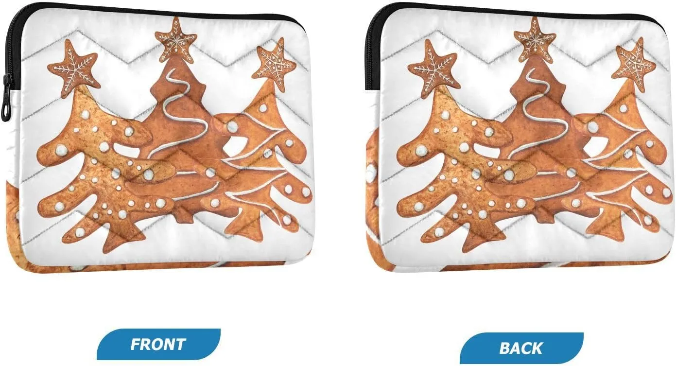 Christmas Gingerbread Spruces Trees Laptop Sleeve Slim Quilted Laptop Carrying Bag Compatible with 13-13.3 inch