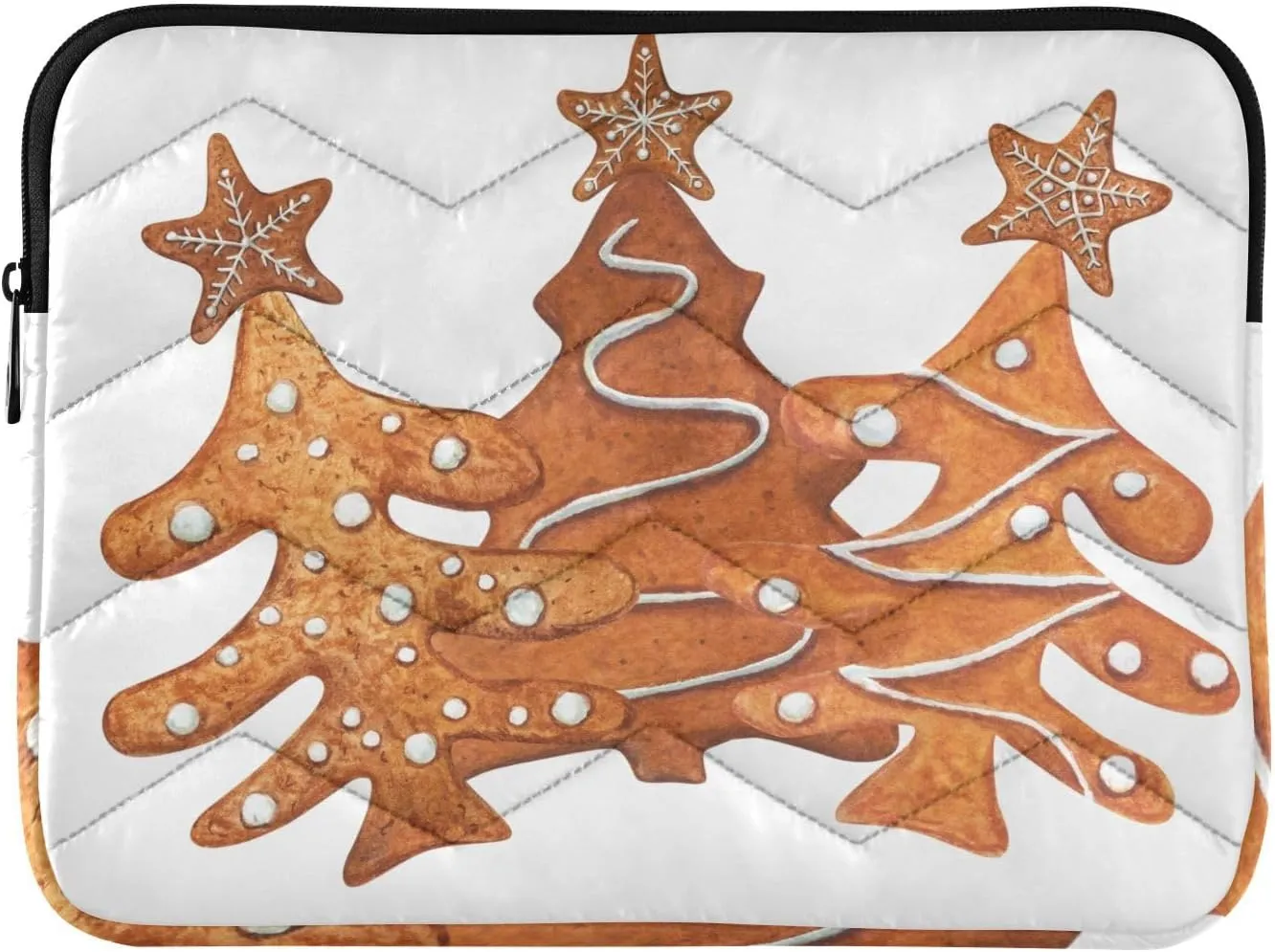 Christmas Gingerbread Spruces Trees Laptop Sleeve Slim Quilted Laptop Carrying Bag Compatible with 13-13.3 inch
