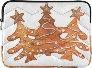 Christmas Gingerbread Spruces Trees Laptop Sleeve Slim Quilted Laptop Carrying Bag Compatible with 13-13.3 inch