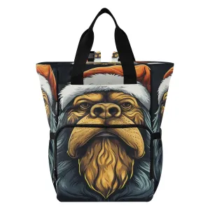 Christmas Pattern Walrus Diaper Bag Travel Backpack Large Capacity Tote Mom Bags for Dad Women Girls