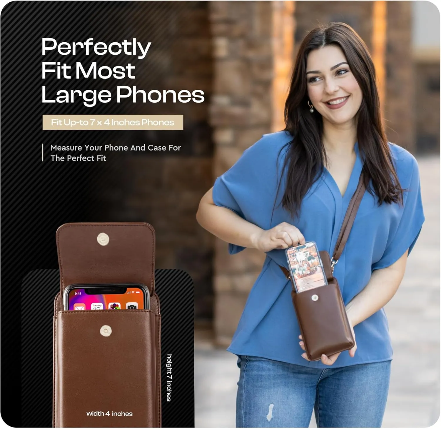 Claasico Womens Crossbody Wallet & Phone Case | iPhone/Samsung/LG Magnet Cell Pouch & Handbag
