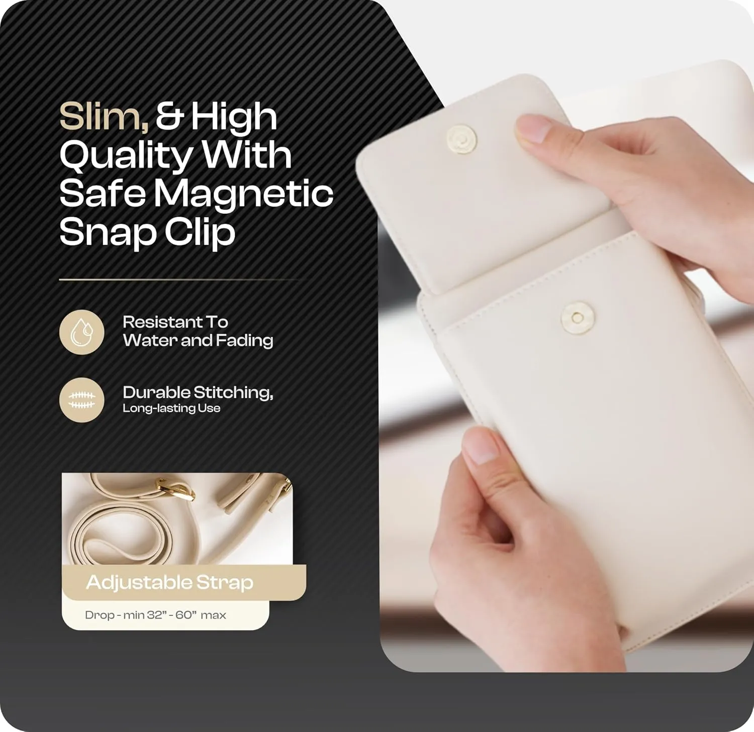 Claasico Womens Crossbody Wallet & Phone Case | iPhone/Samsung/LG Magnet Cell Pouch & Handbag
