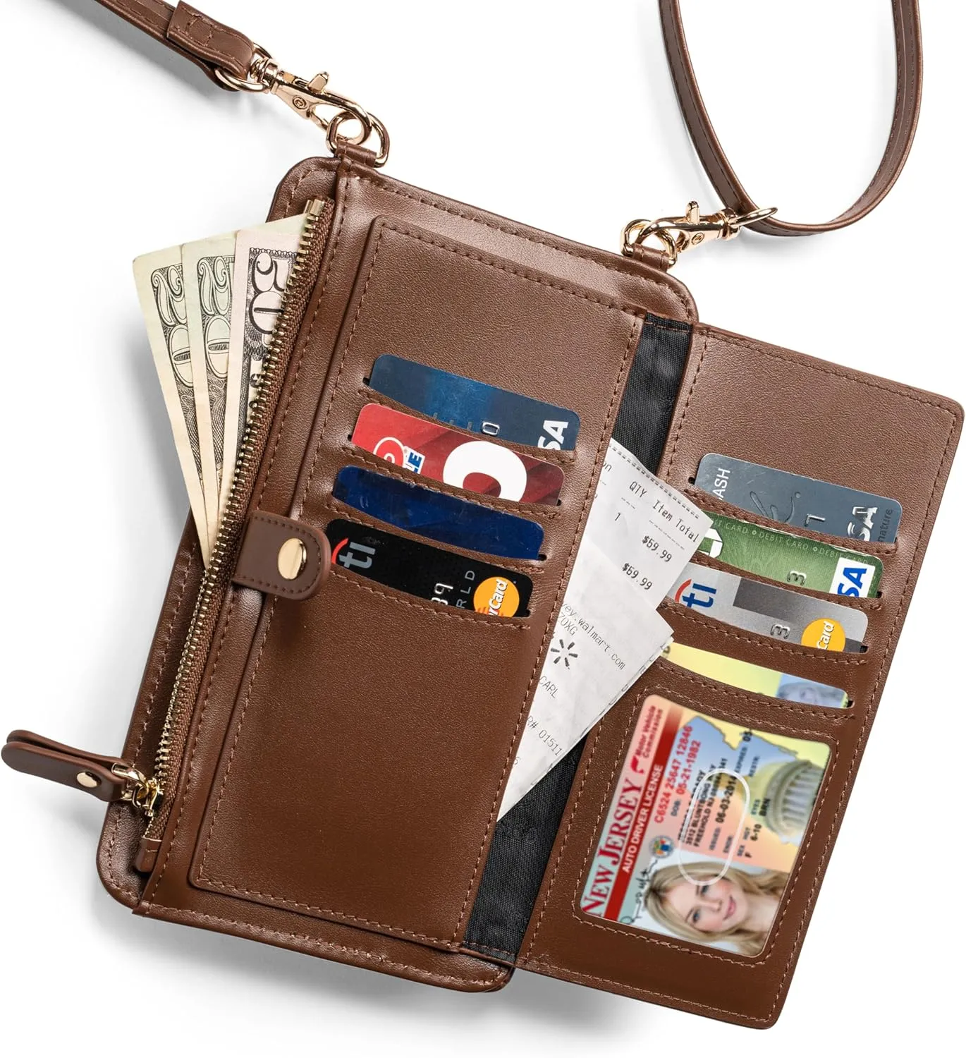 Claasico Womens Crossbody Wallet & Phone Case | iPhone/Samsung/LG Magnet Cell Pouch & Handbag