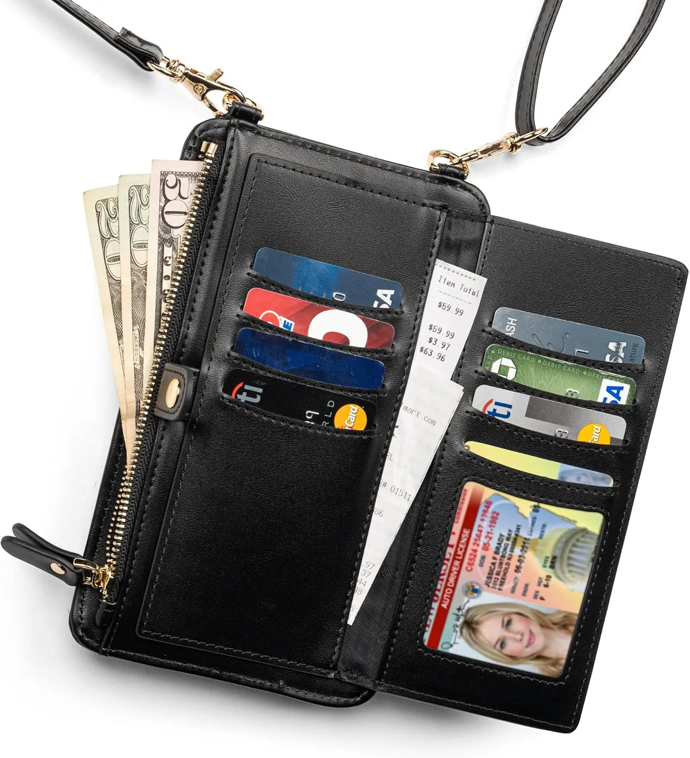 Claasico Womens Crossbody Wallet & Phone Case | iPhone/Samsung/LG Magnet Cell Pouch & Handbag