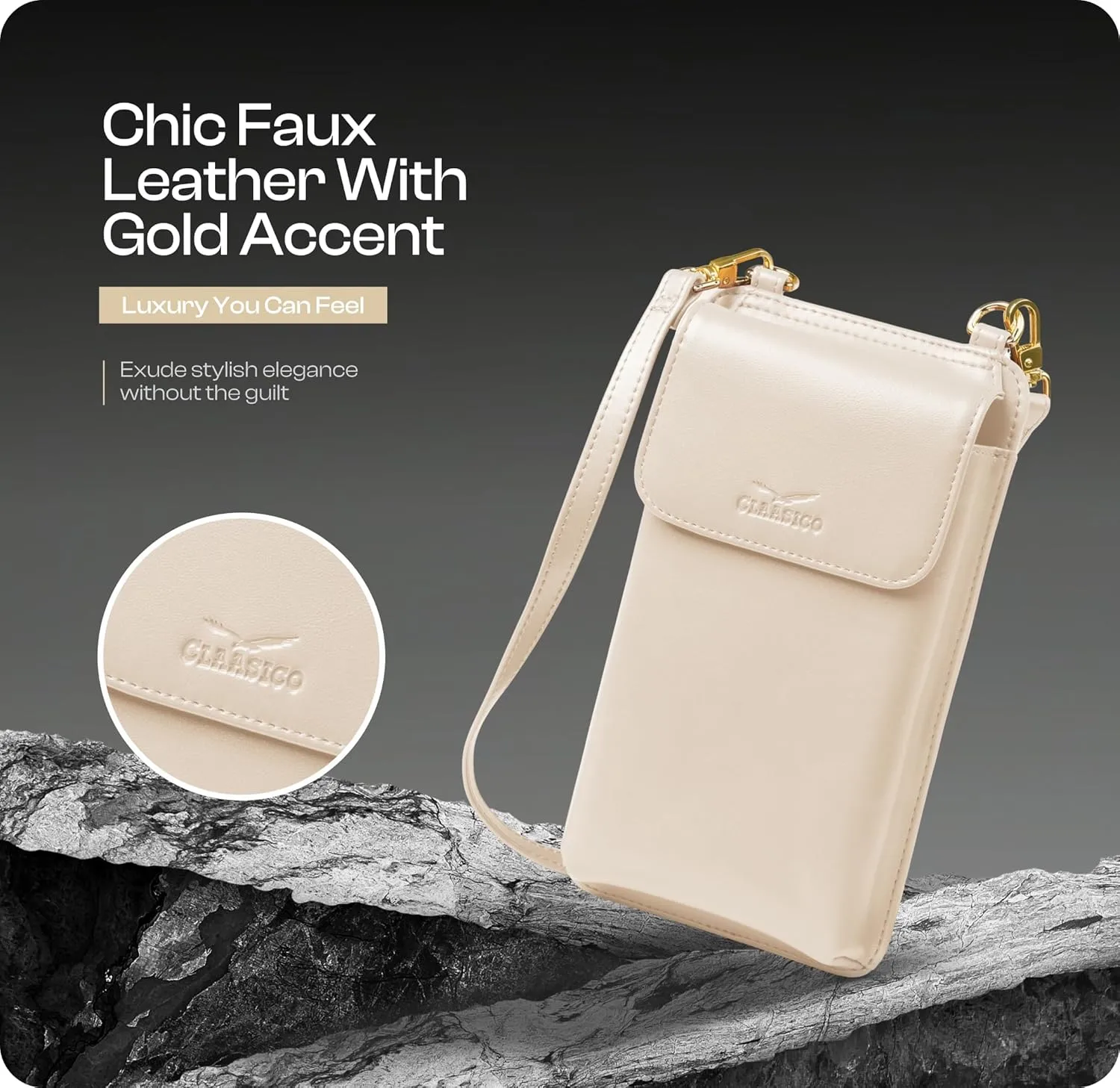 Claasico Womens Crossbody Wallet & Phone Case | iPhone/Samsung/LG Magnet Cell Pouch & Handbag
