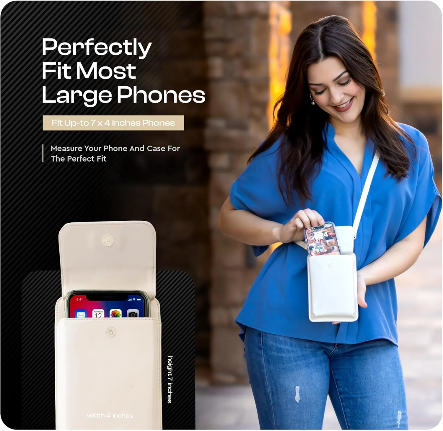 Claasico Womens Crossbody Wallet & Phone Case | iPhone/Samsung/LG Magnet Cell Pouch & Handbag