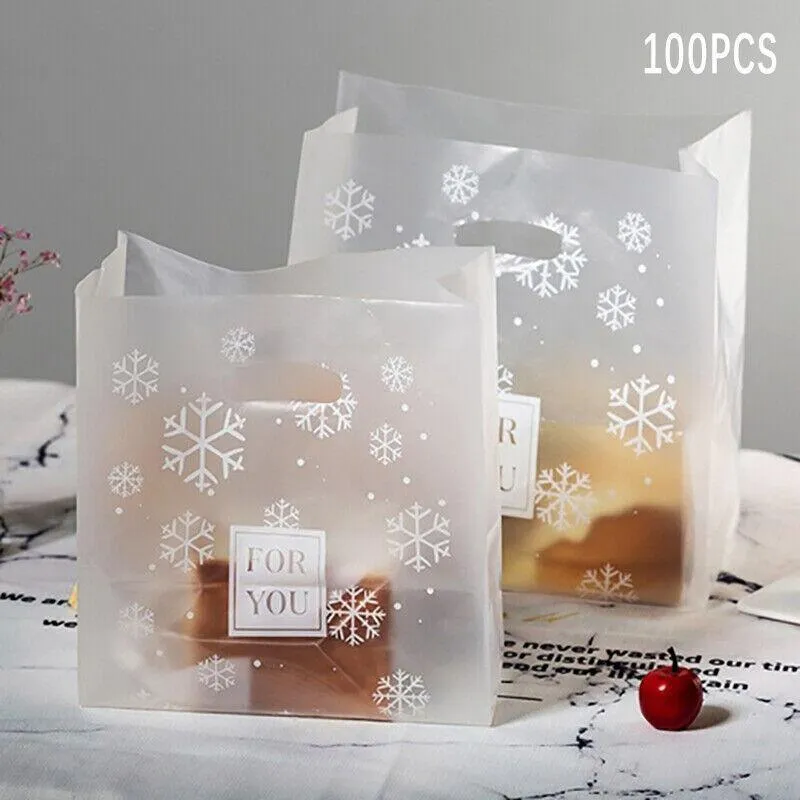 Clear Gift Bags with Handle 100PCS