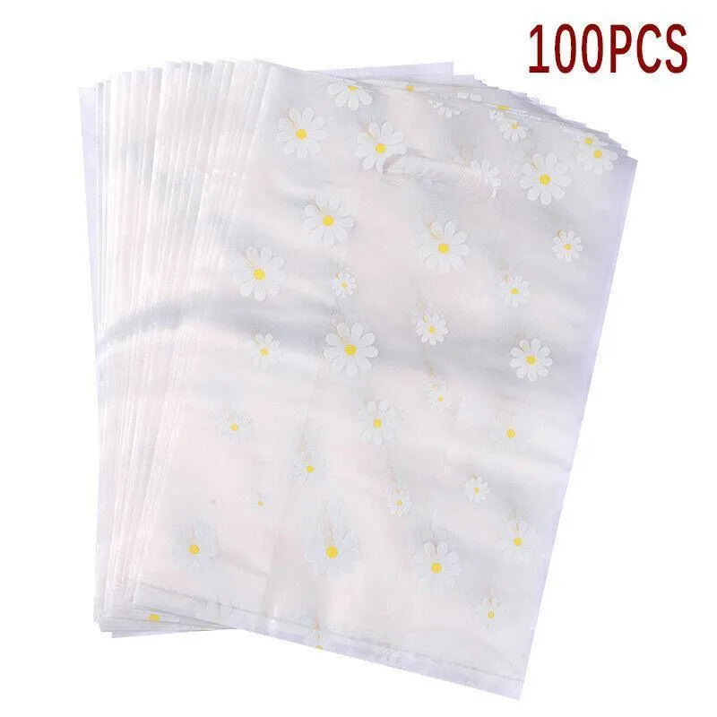 Clear Gift Bags with Handle 100PCS