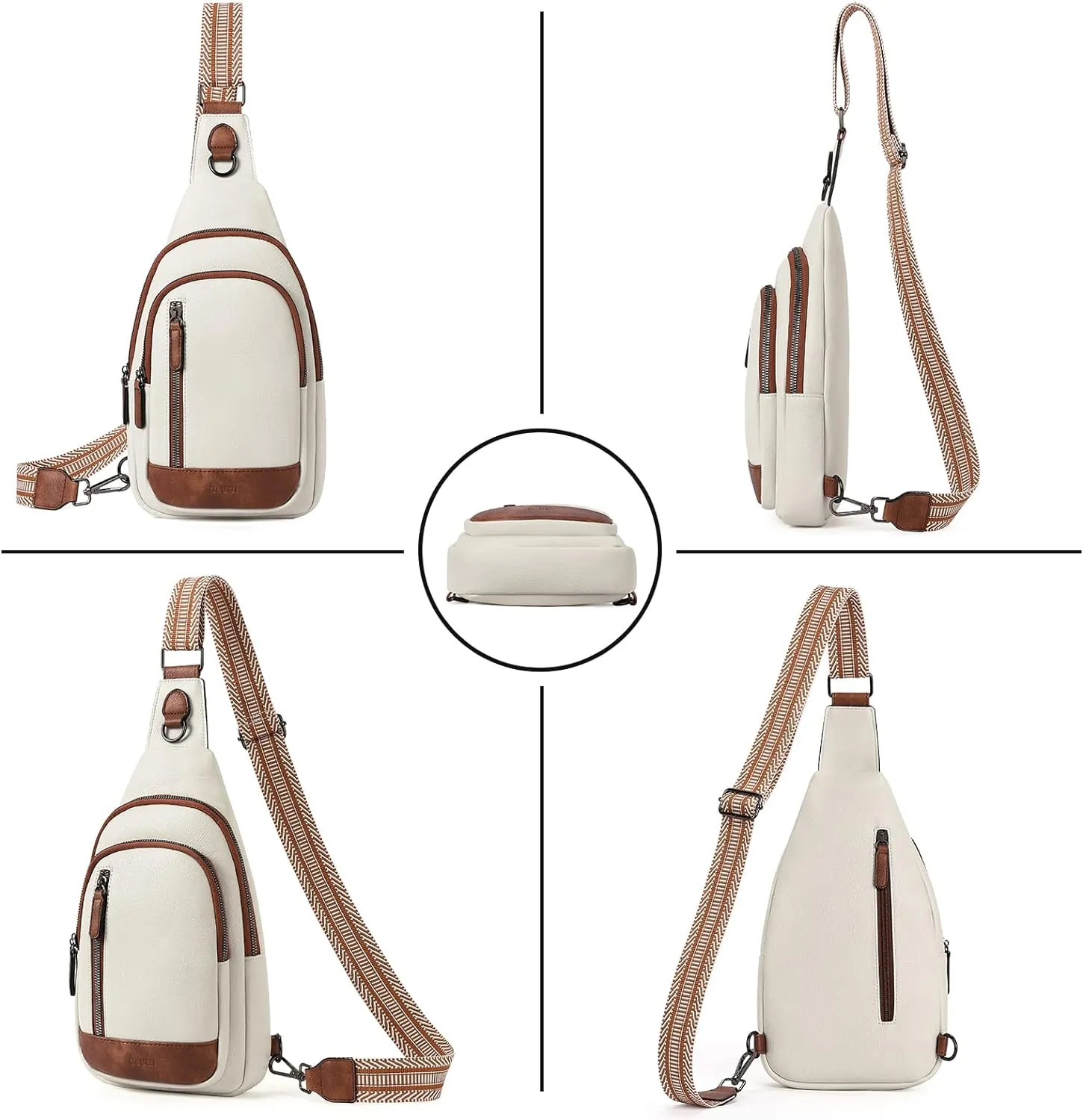 CLUCI Crossbody Bags for Women - Sling Backpack Travel Bag in Leather