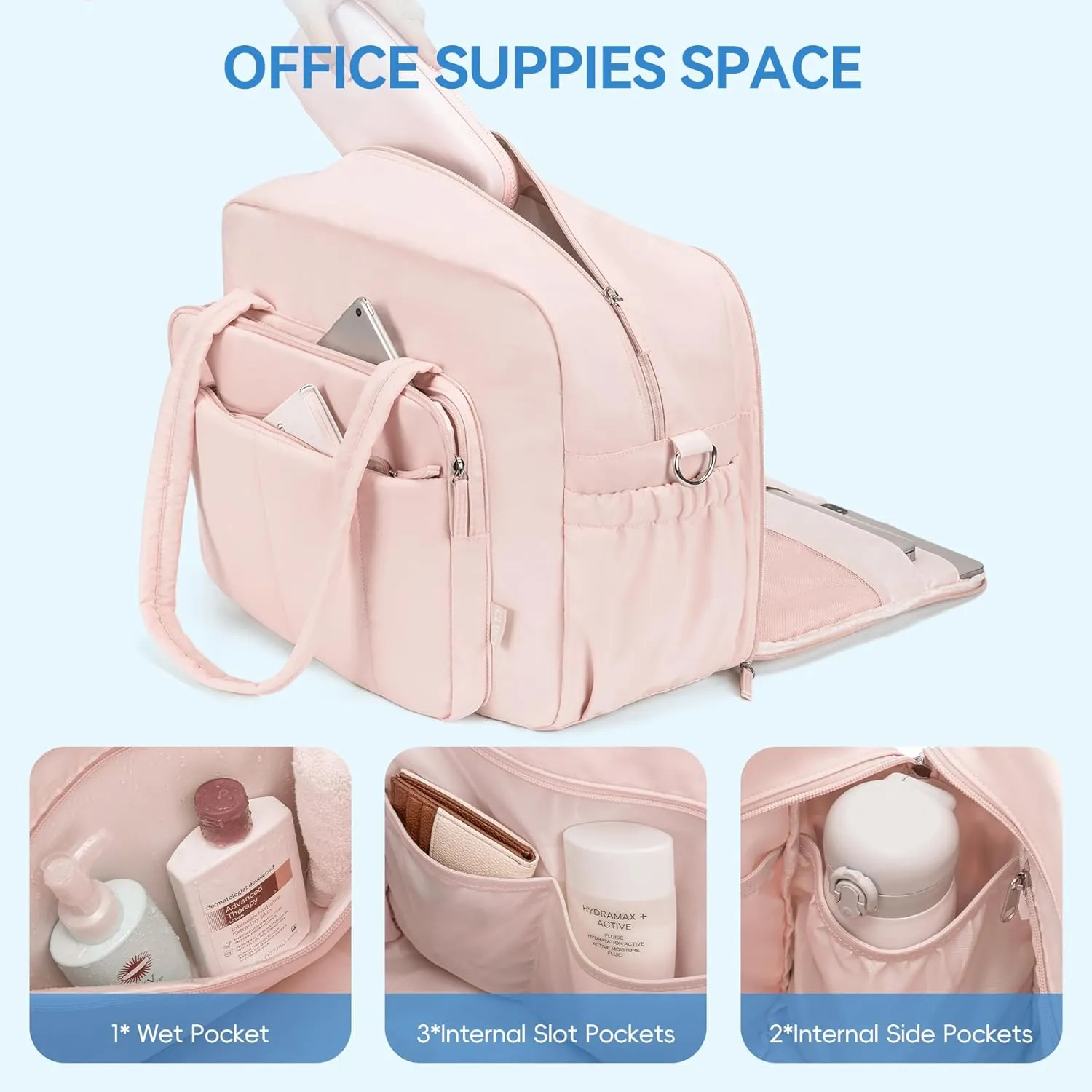 CLUCI Duffle Bag for Travel,Carry on Bag Travel Bags for Women Puffer Tote Bag Small Duffel Bag Overnight Weekender Bags Gym Bag,Carry On Luggage Bags with Laptop Compartment