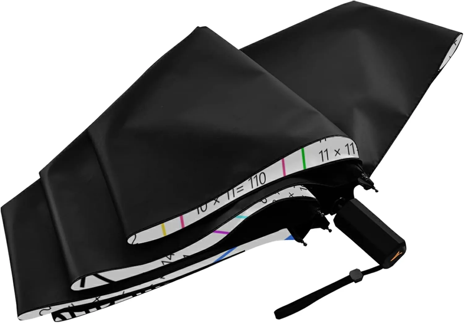 Compact Lightweight Folding Umbrella, Inner Print Sun Parasol with UV Protection, Strong Portable Travel Rain Umbrella