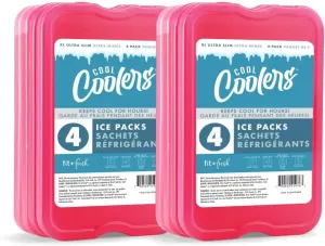 Cool Coolers by Fit   Fresh Slim Compact Reusable XL Ice Pack, Perfect for Lunch Boxes, Coolers, and Beach Bags