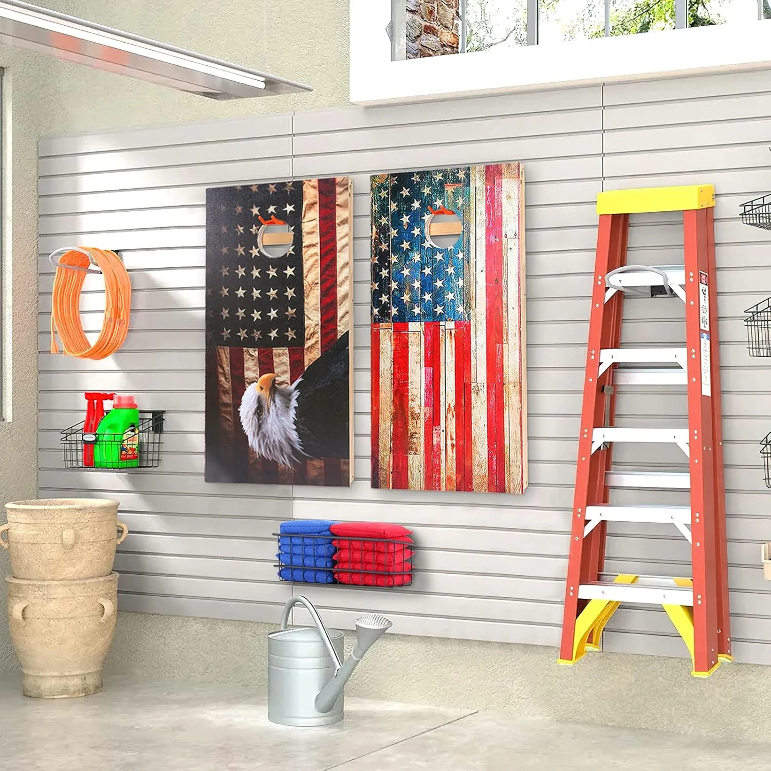 Cornhole Boards Hanger, 2 PCS Hooks Hanging Cornhole Boards, Cornhole Accessories Wall Mount, Cornhole Board Games Holder Storage
