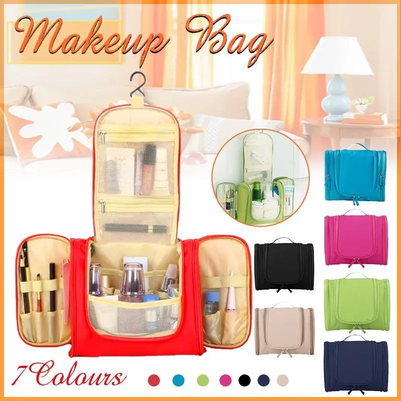 Cosmetic Bag 1PC 7Colours Nylon Toiletry Organizer