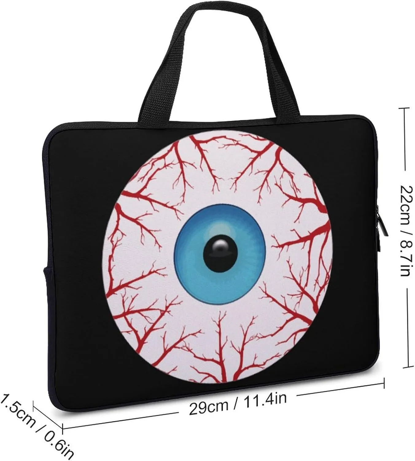 Creepy Bloodshot Eyeball Laptop Sleeve Bag Computer Protective Carrying Case Cover with Handle for Travel Work 10inch