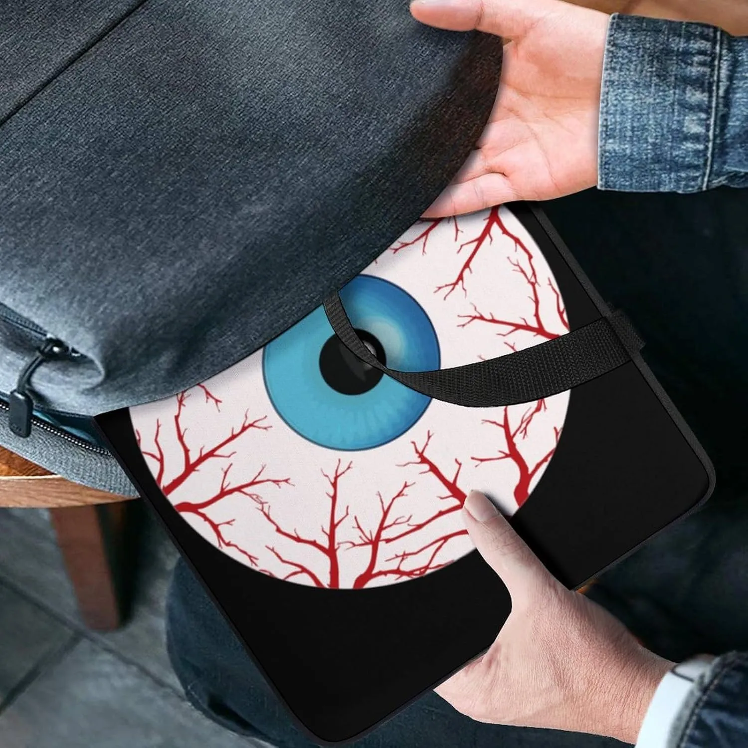 Creepy Bloodshot Eyeball Laptop Sleeve Bag Computer Protective Carrying Case Cover with Handle for Travel Work 10inch