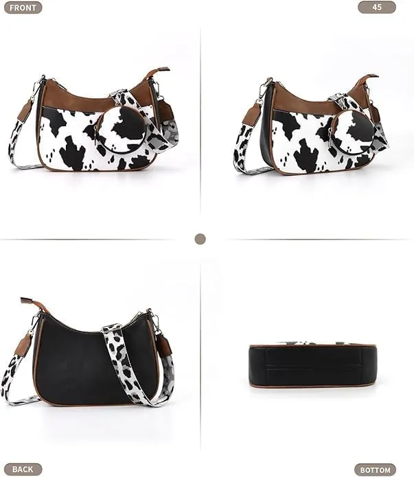 Crescent Checkered Crossbody Bags For Women Plaid Pattern Purse Medium Checkerboard Shoulder Bag Handbags