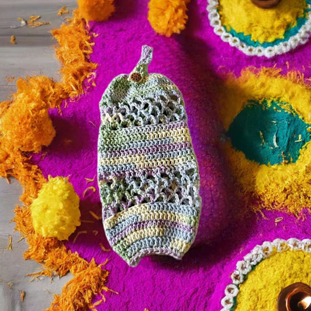 Crocheted Plastic Bag Holder – Stylish & Practical Storage Solution