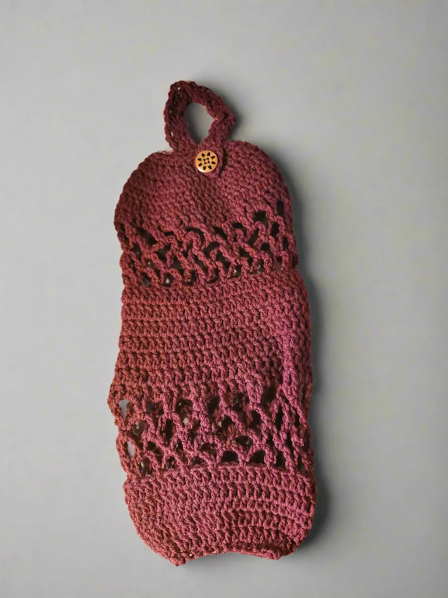 Crocheted Plastic Bag Holder – Stylish & Practical Storage Solution