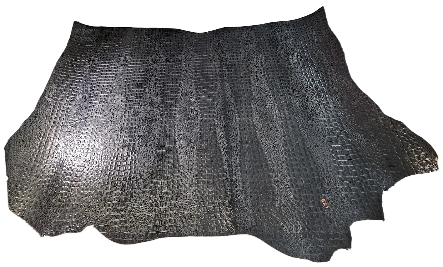 Crocodile  Embossed Veg Tan Leather - Beautiful Black