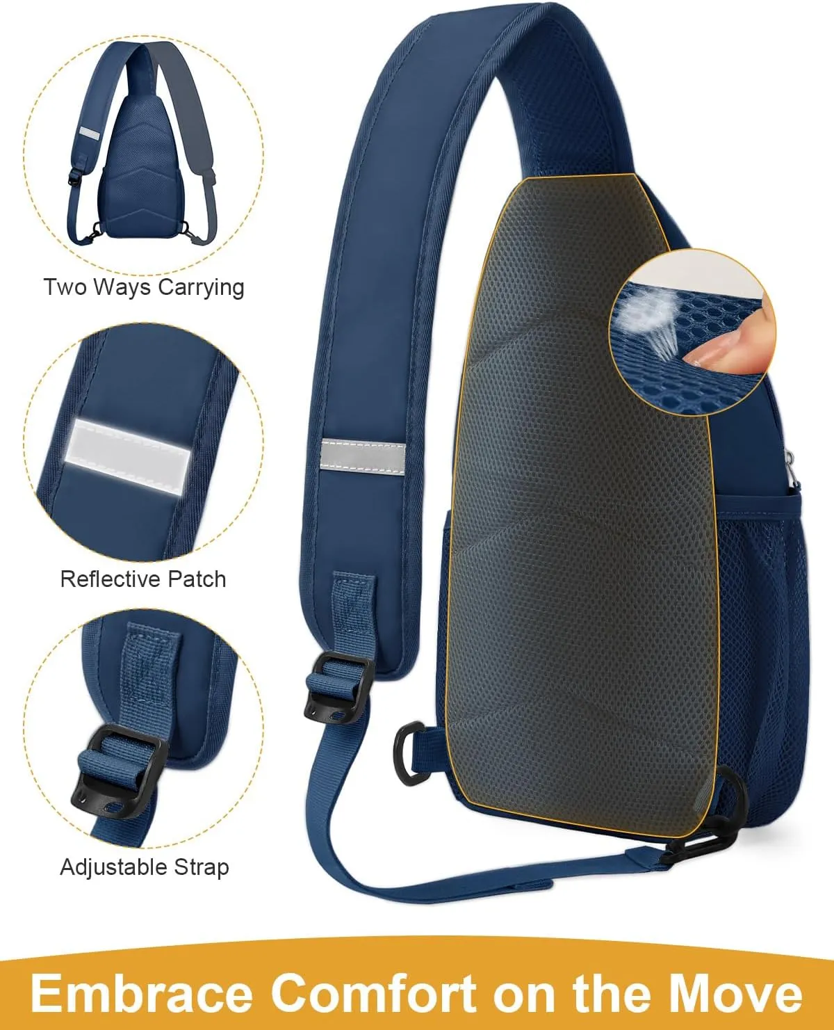 Crossbody Bags for Women Man Waterproof Sling Bag Backpack Trendy Casual Cross Body Bag with Convertible Shoulder Strap Chest Bag for Camping Hiking Travel Essentials (Teal blue, Medium)