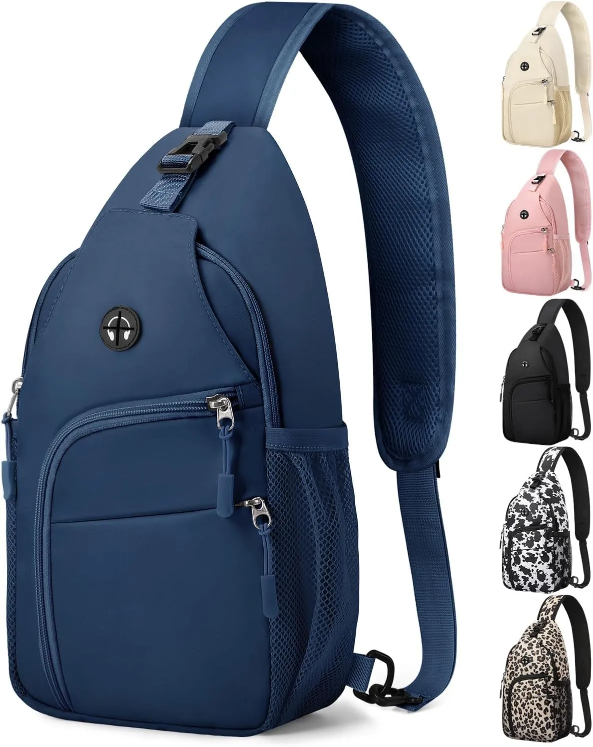 Crossbody Bags for Women Man Waterproof Sling Bag Backpack Trendy Casual Cross Body Bag with Convertible Shoulder Strap Chest Bag for Camping Hiking Travel Essentials (Teal blue, Medium)