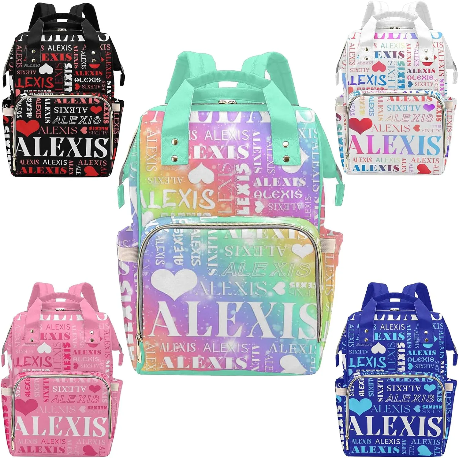 Custom Baby Bag Fashion Diaper Bag Customized With Name Personalized Mummy Nursing Baby Bags Personalized Mummy Nursing Baby Bags Large Capacity