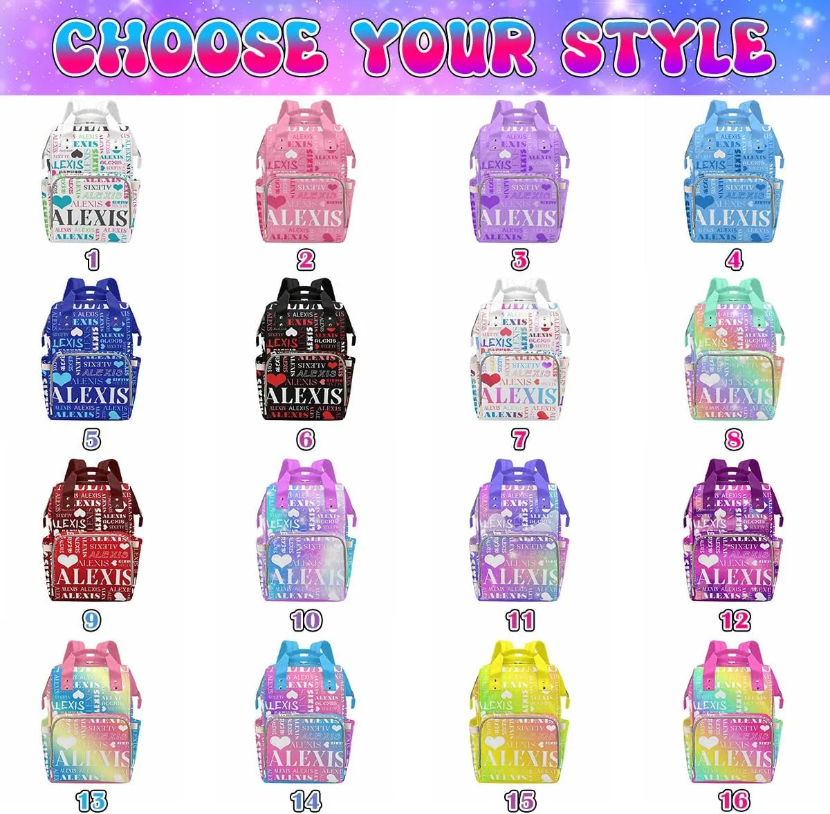 Custom Baby Bag Fashion Diaper Bag Customized With Name Personalized Mummy Nursing Baby Bags Personalized Mummy Nursing Baby Bags Large Capacity