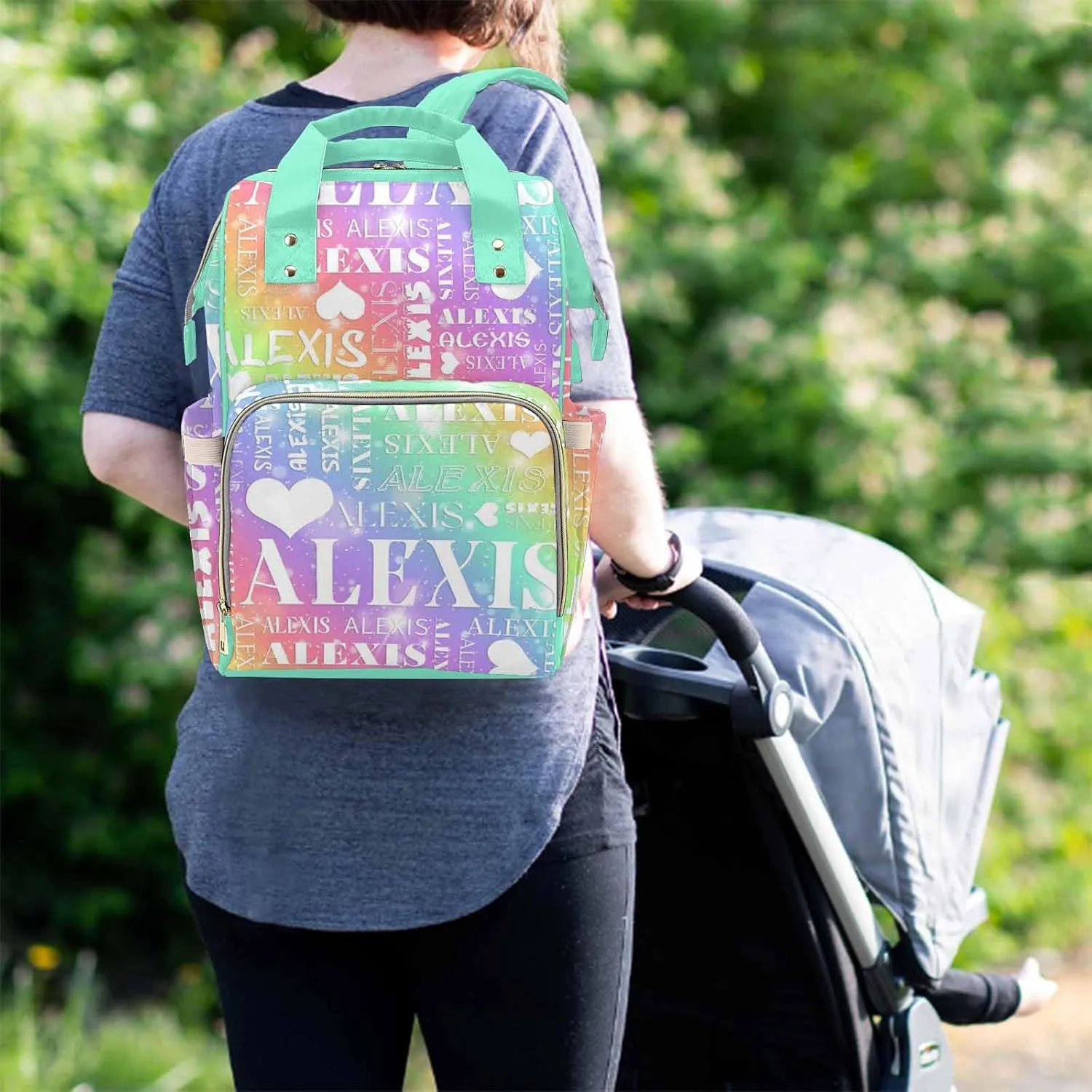Custom Baby Bag Fashion Diaper Bag Customized With Name Personalized Mummy Nursing Baby Bags Personalized Mummy Nursing Baby Bags Large Capacity
