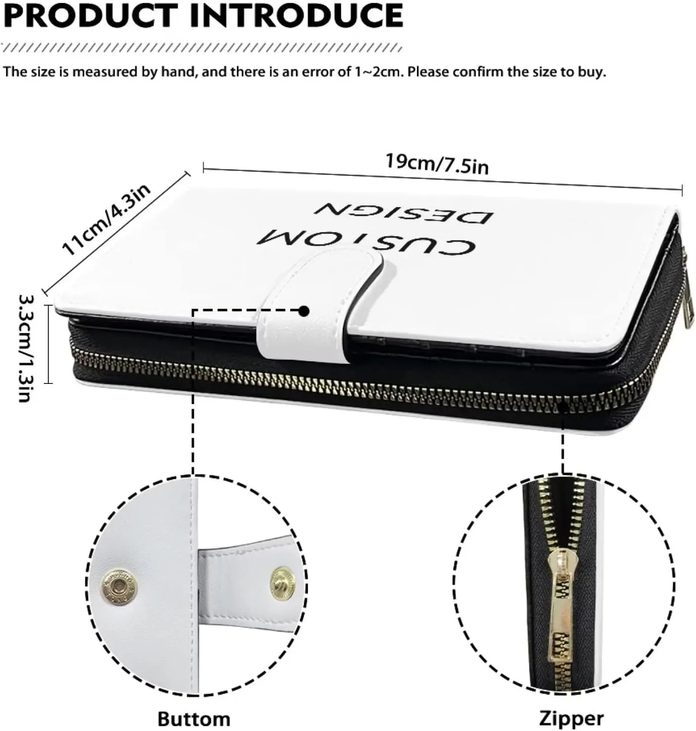 Custom Design Women Wallet RFID Blocking Zip Around Clutch Women Leather Cell Phone Case Credit Card Holder