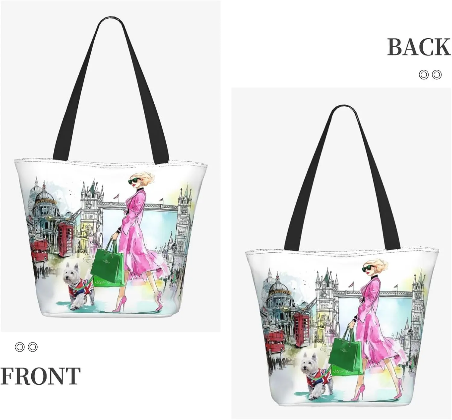 Cute Beach Travel Totes Bag Zippered Tote For Women，Women'S Shoulder Bag，Reusable Foldable Waterproof Handbag