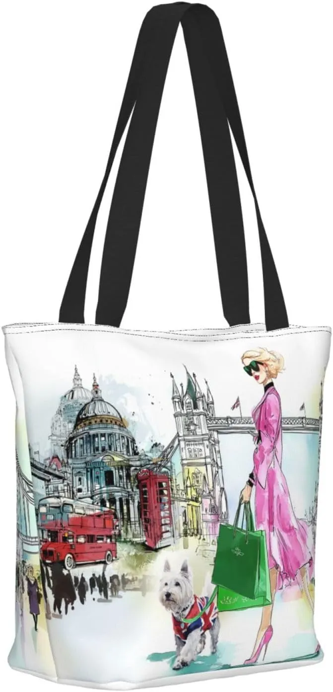 Cute Beach Travel Totes Bag Zippered Tote For Women，Women'S Shoulder Bag，Reusable Foldable Waterproof Handbag