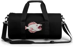 Cute Cartoon Lantern Fish Gym Bag Travel Waterproof Duffel Bag Carryon Overnight Bags Tote Bags for Sports