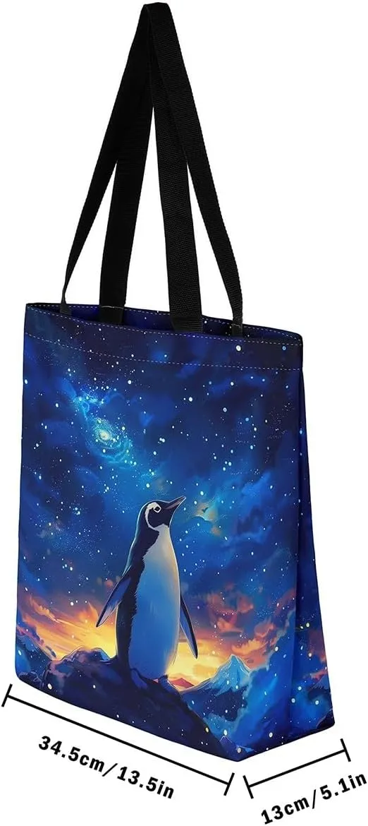Cute Snowman Canvas Tote Bag,Merry Christmas Shopping Canvas Bags