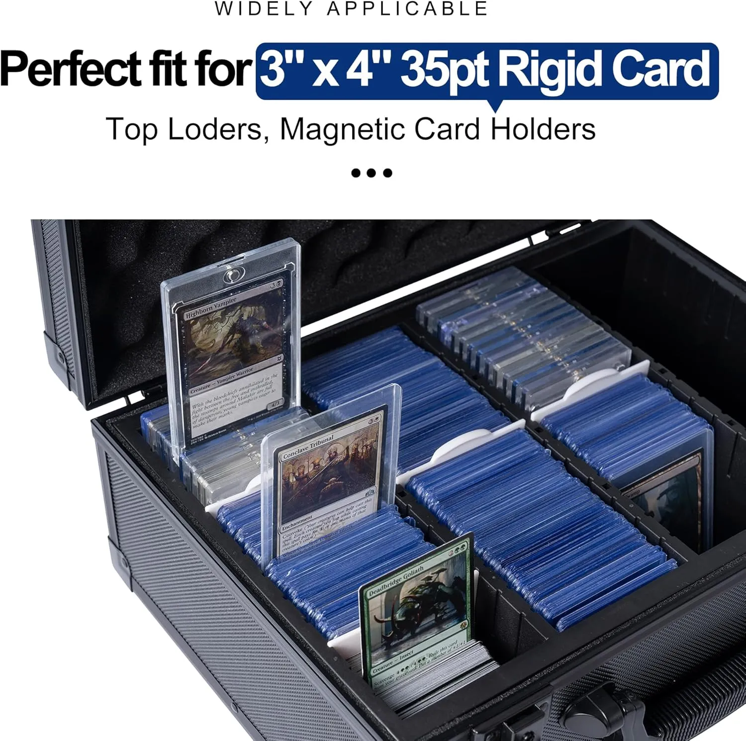 D DACCKIT Toploaders Storage Box - Hard Case for 3" x 4" 35pt Rigid Card Holders for Trading Cards & Sports Cards (Fits Top Loaders and Magnetic Card Holders)