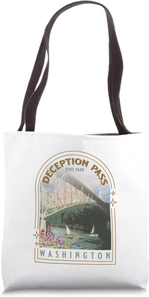 Deception Pass State Park Oak Harbor Washington USA Bridge Tote Bag