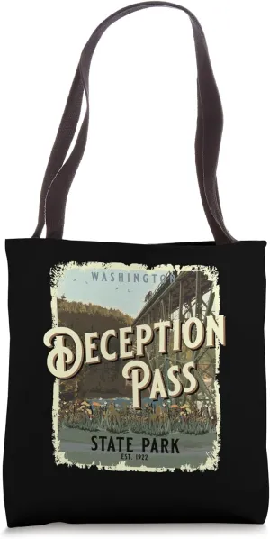 Deception Pass State Park Oak Harbor Washington Vintage Tote Bag
