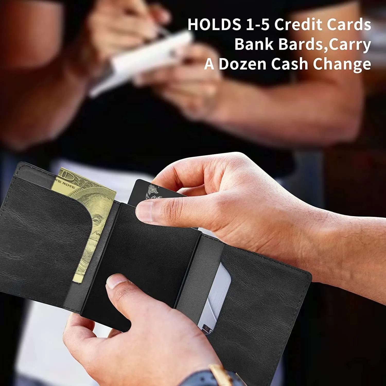 DEGDFSGR Credit Card Holder Aluminum Auto Pop Up Wallet Case,Leather Card Case Front Pocket Trifold Wallet with RFID Blocking Banknote Slot Thin Wallets for Women Men Girl,Flag Sunflower